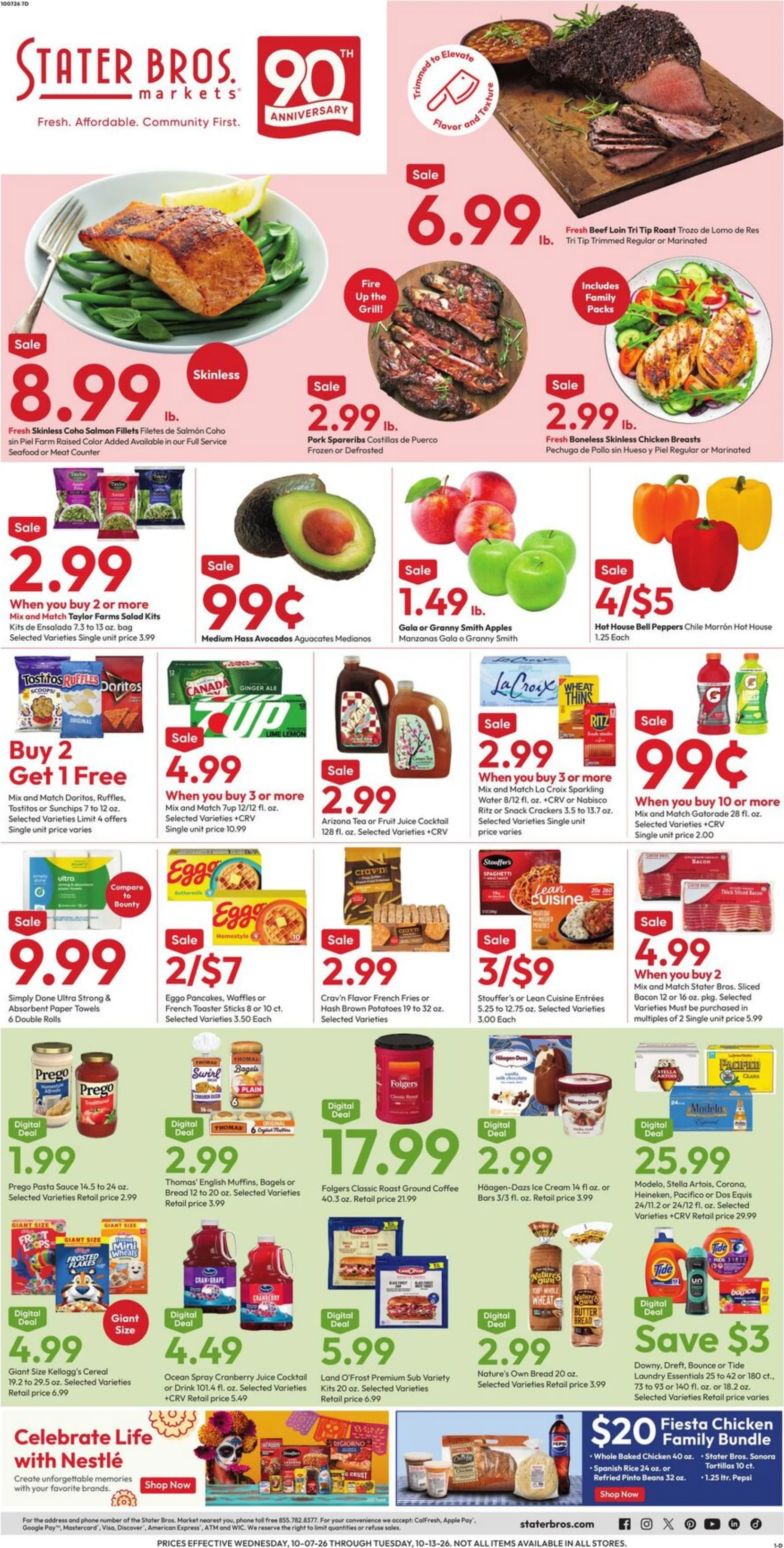 Stater Bros. Markets Page 1 of 7, weekly ad for Oct 7 - Oct 13, 2026
