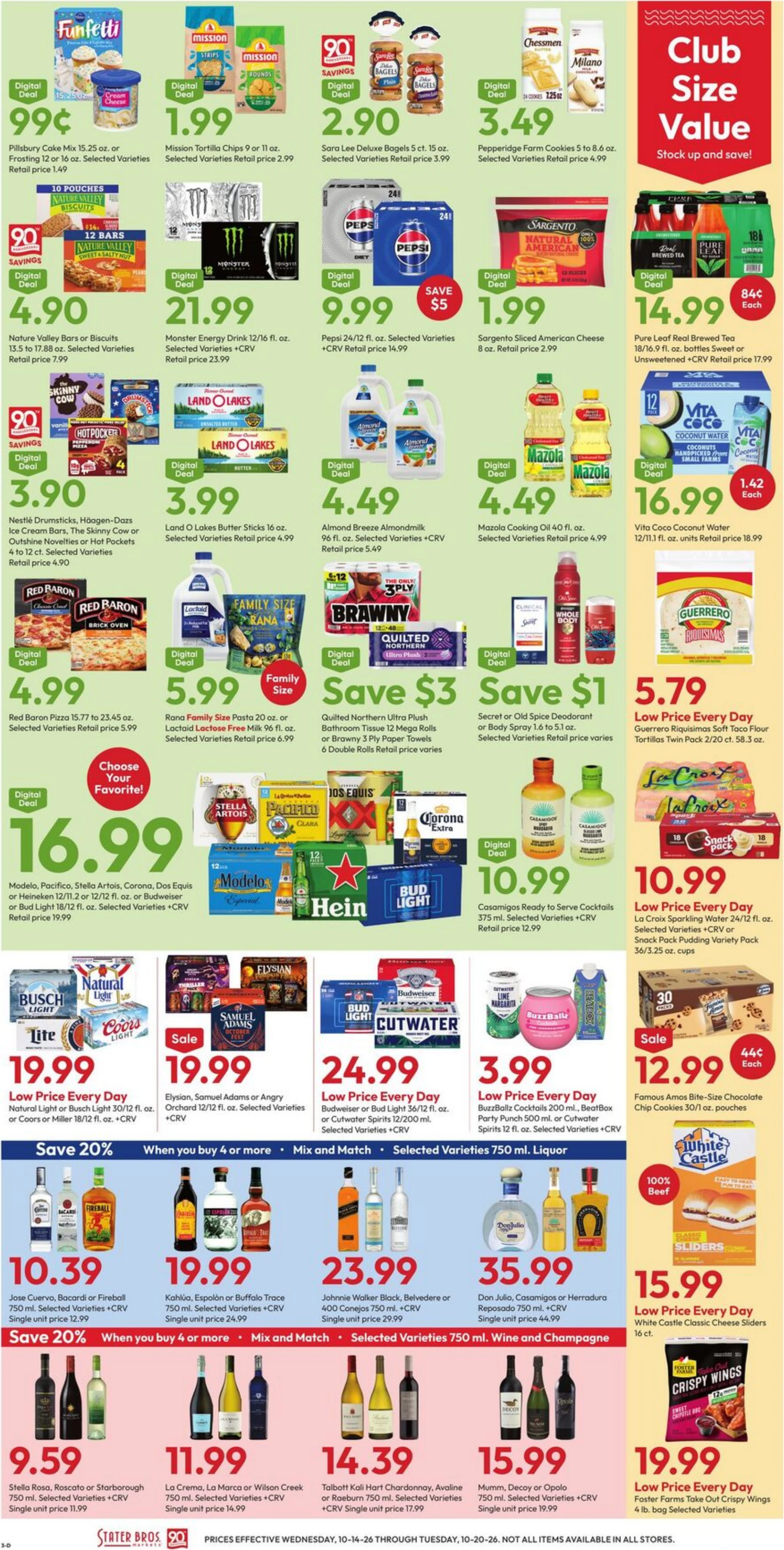 Stater Bros. Markets Page 3 of 7, weekly ad for Oct 14 - Oct 20, 2026