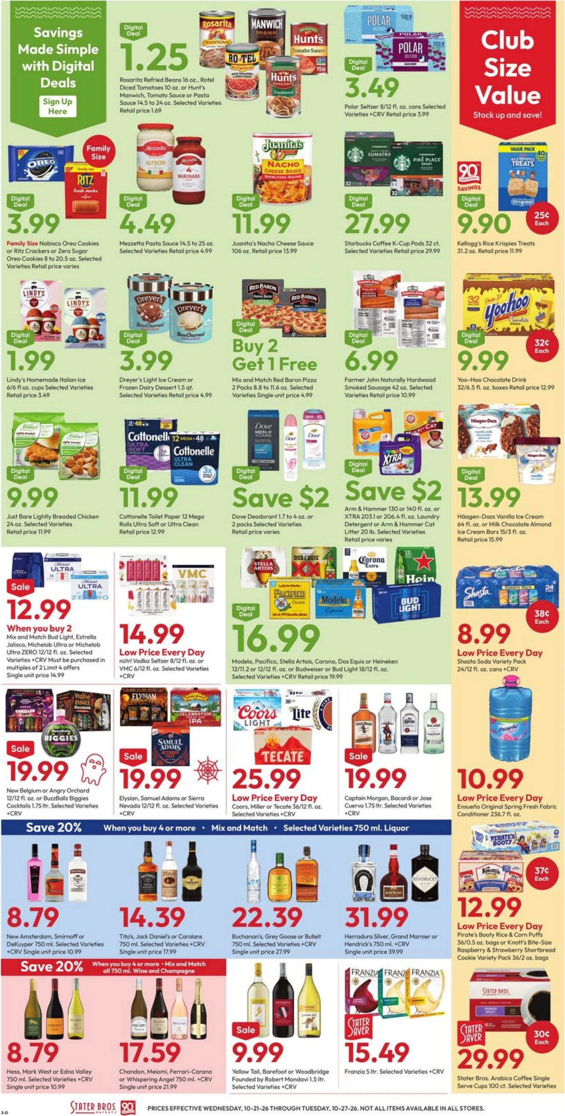 Stater Bros. Markets Page 3 of 7, weekly ad for Oct 21 - Oct 27, 2026