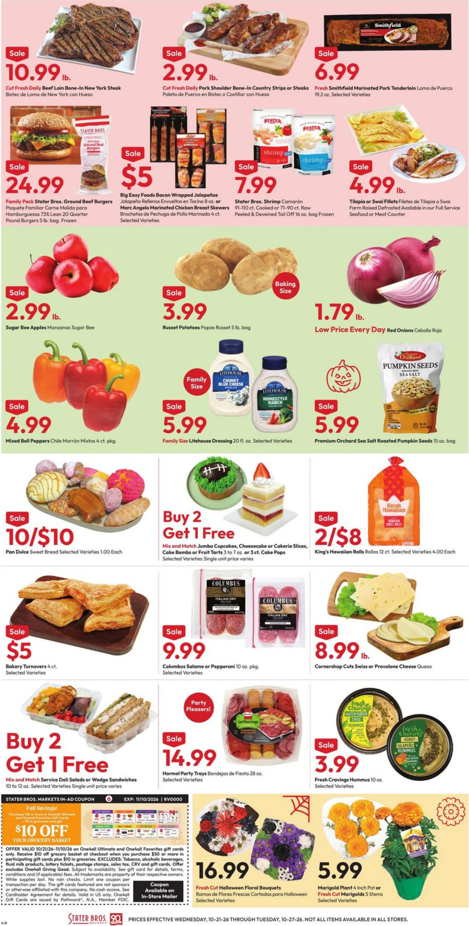 Stater Bros. Markets Page 4 of 7, weekly ad for Oct 21 - Oct 27, 2026