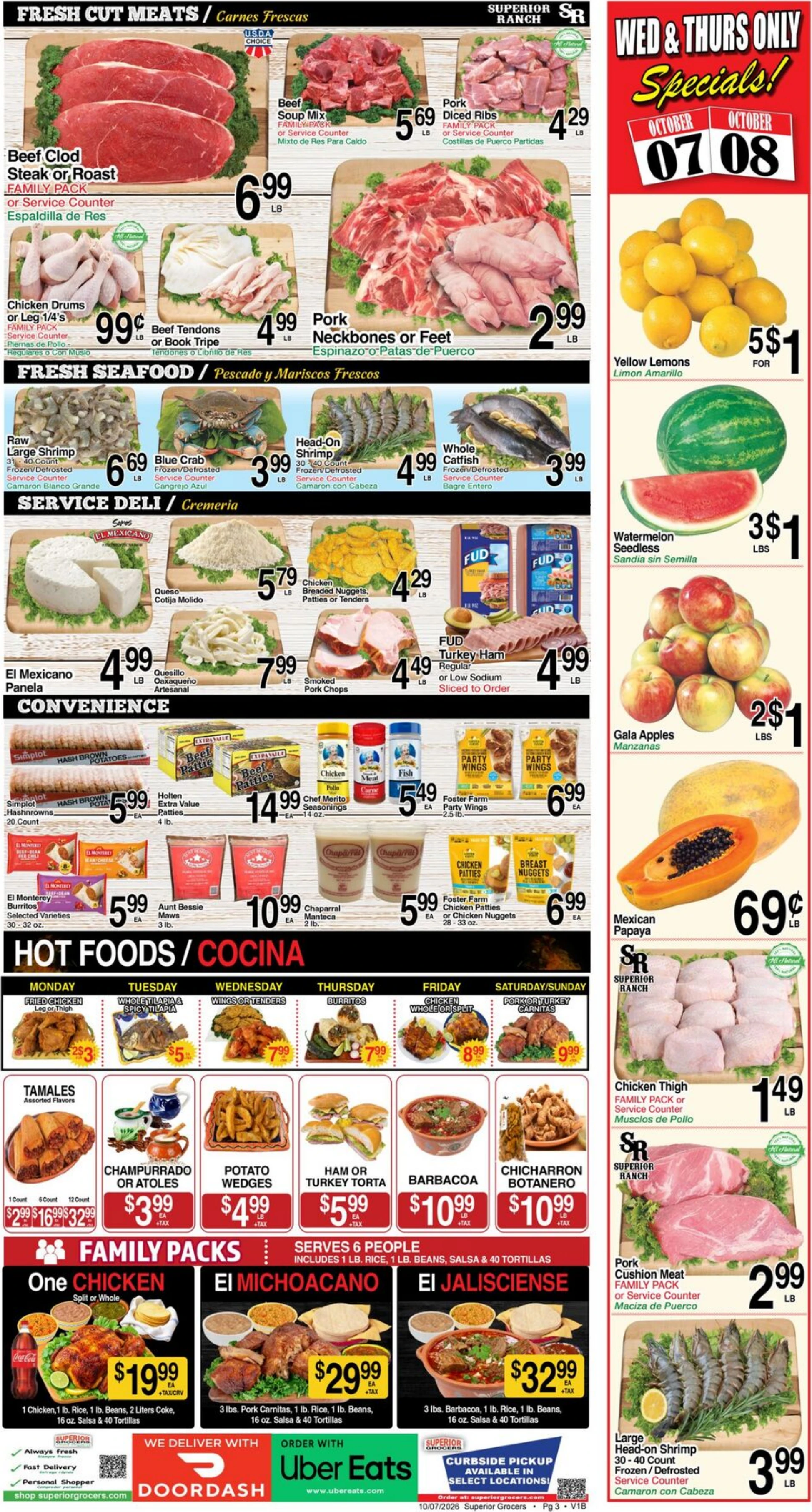 Superior Grocers Page 3 of 4, weekly ad for Oct 7 - Oct 13, 2026