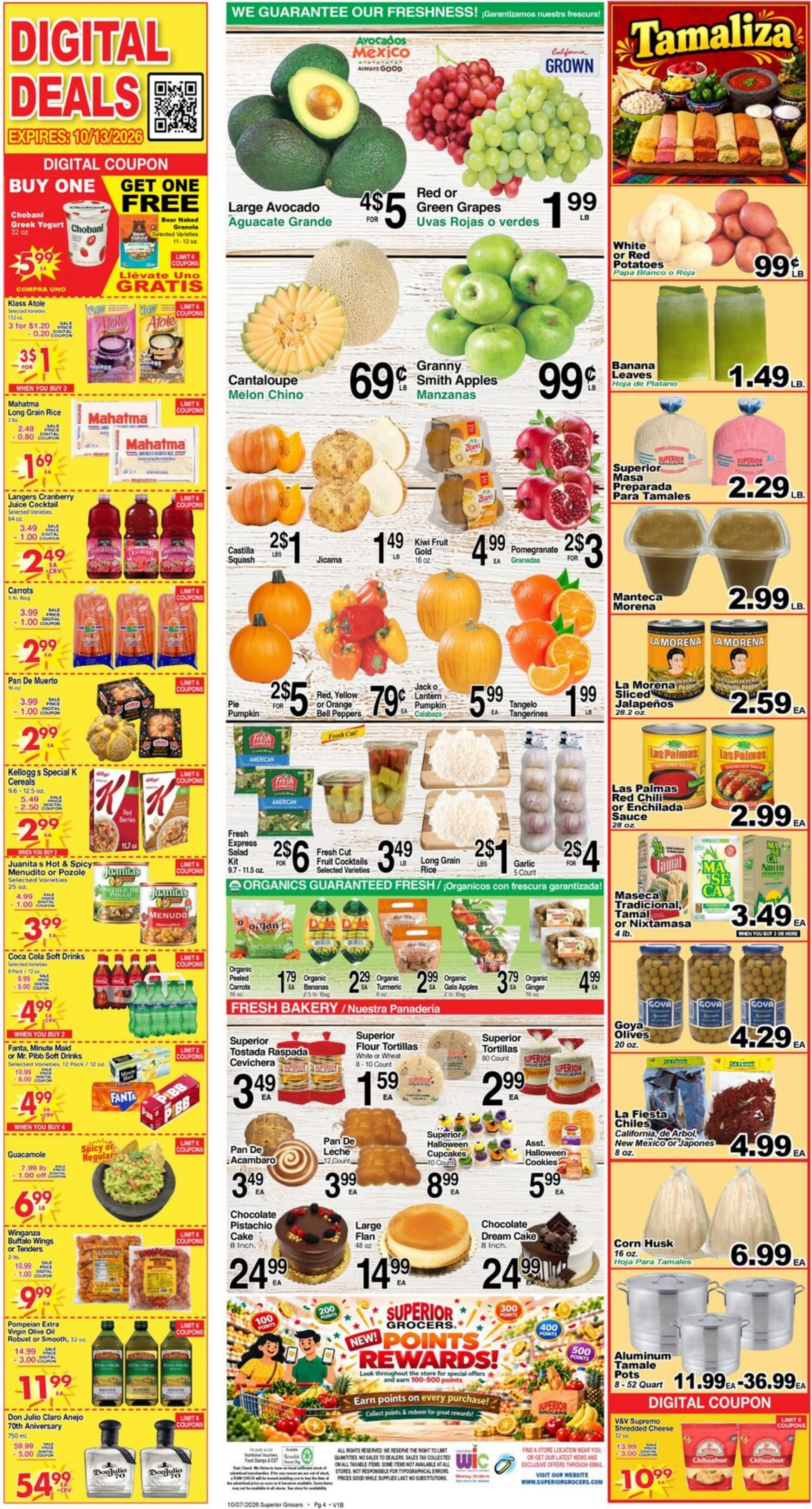 Superior Grocers Page 4 of 4, weekly ad for Oct 7 - Oct 13, 2026