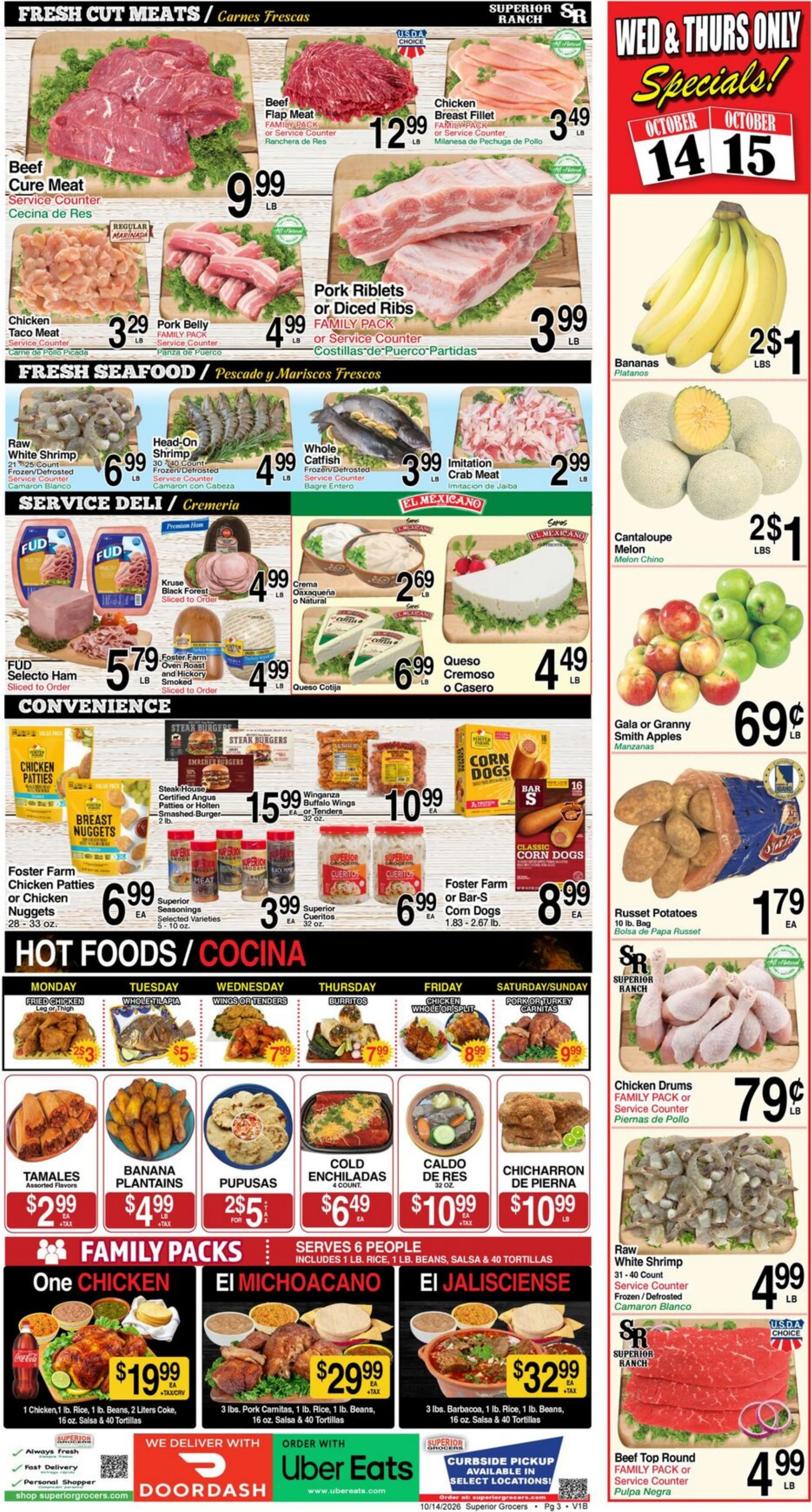 Superior Grocers Page 3 of 4, weekly ad for Oct 14 - Oct 20, 2026