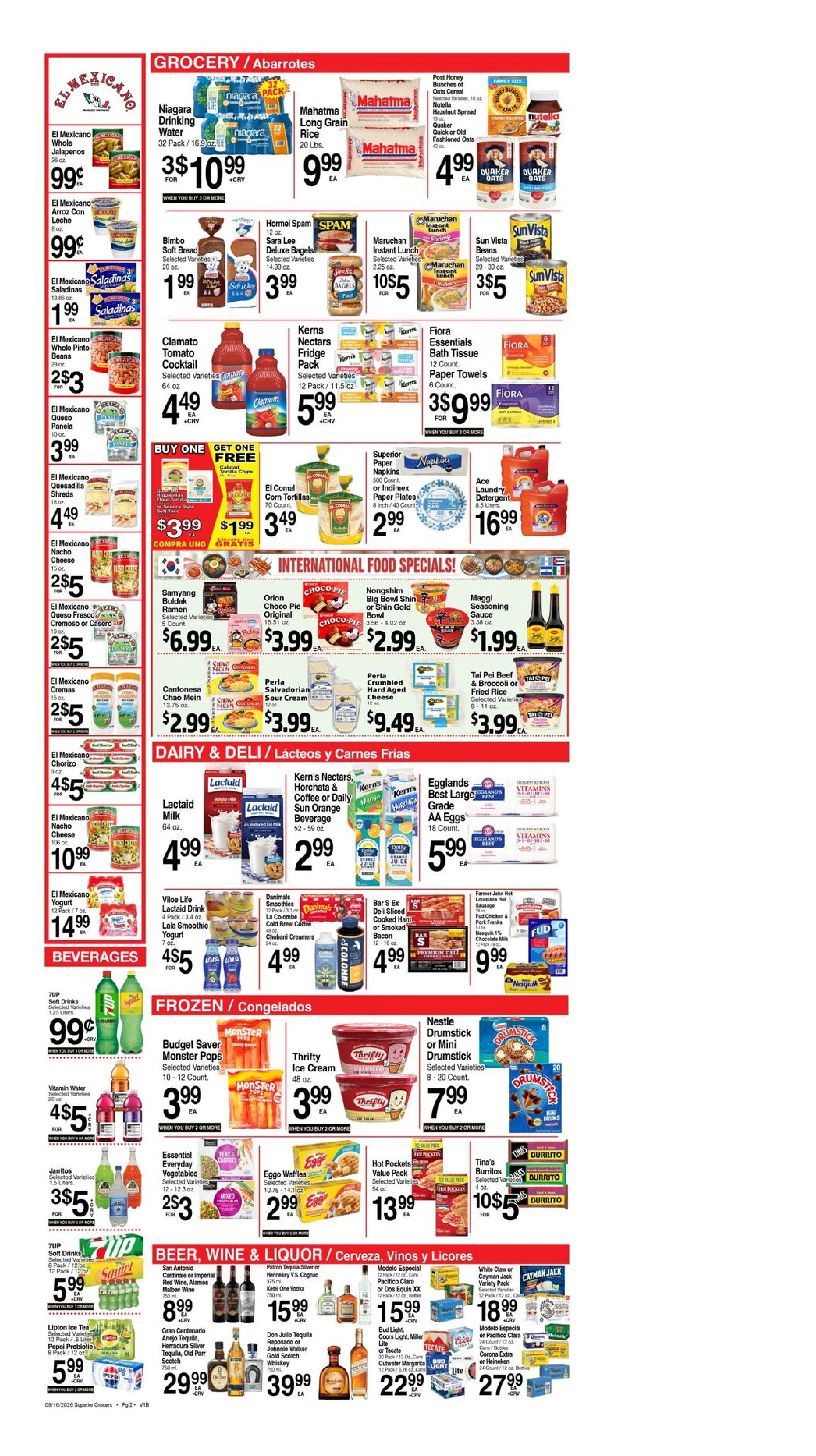 Superior Grocers Page 2 of 4, weekly ad for Sep 16 - Sep 22, 2026