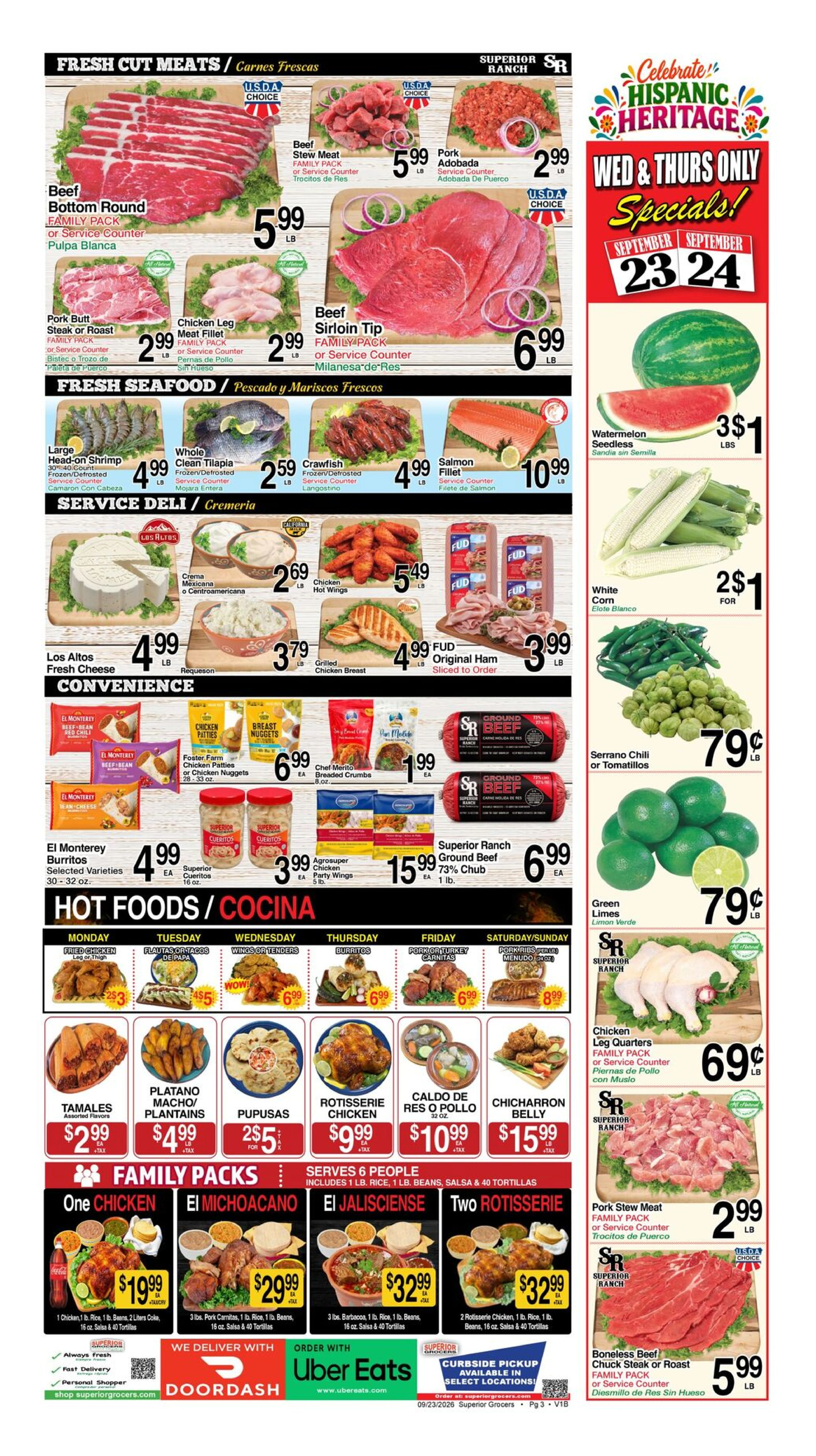 Superior Grocers Page 3 of 4, weekly ad for Sep 23 - Sep 29, 2026