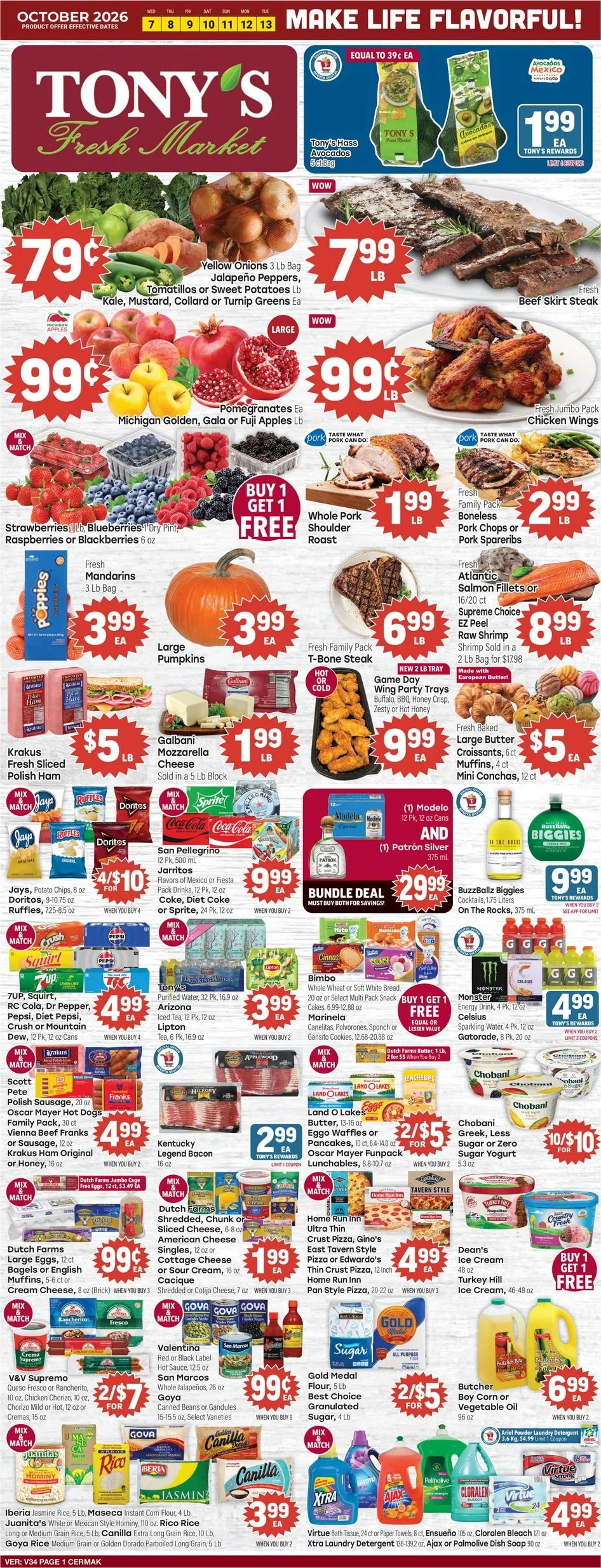 Tony's Fresh Market Page 1 of 4, weekly ad for Oct 7 - Oct 13, 2026