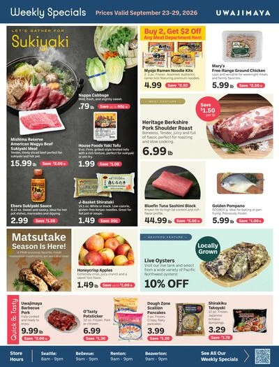 Uwajimaya Page 1 of 2, weekly ad for Sep 23 - Sep 29, 2026