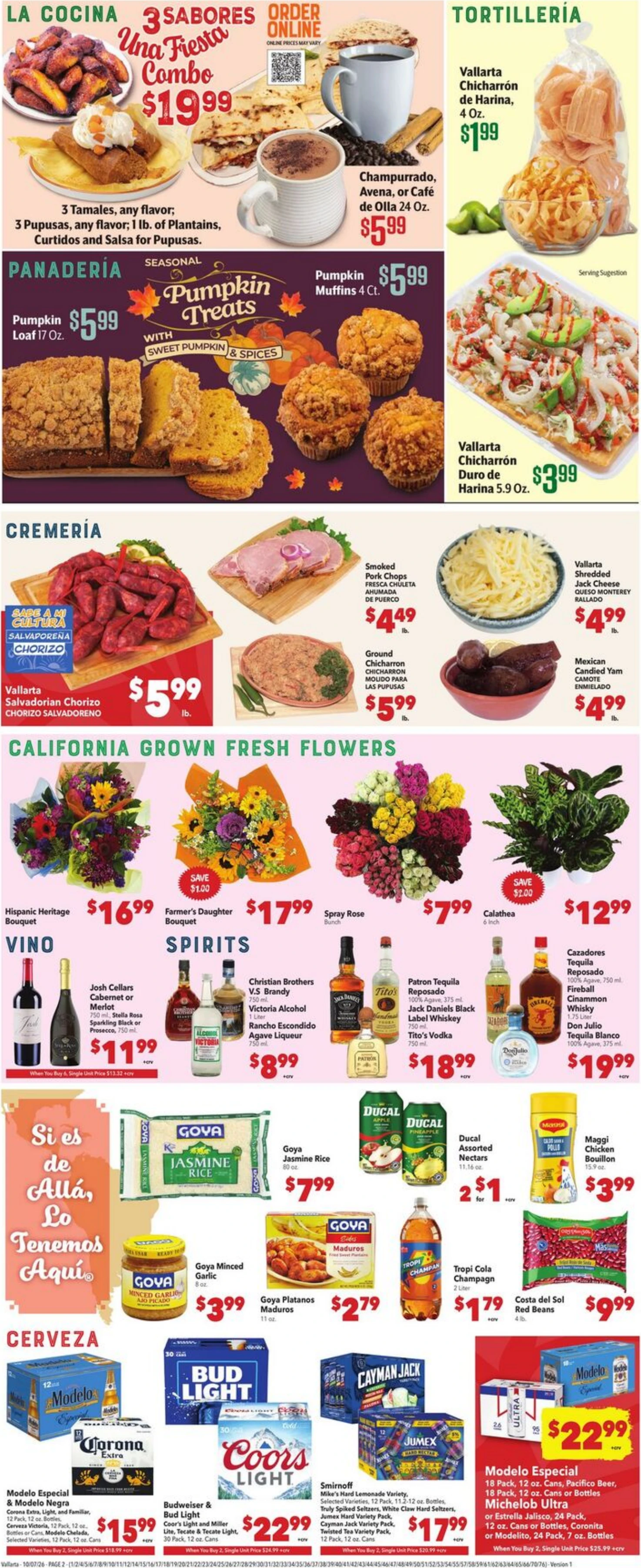 Vallarta Supermarkets Page 2 of 4, weekly ad for Oct 7 - Oct 13, 2026