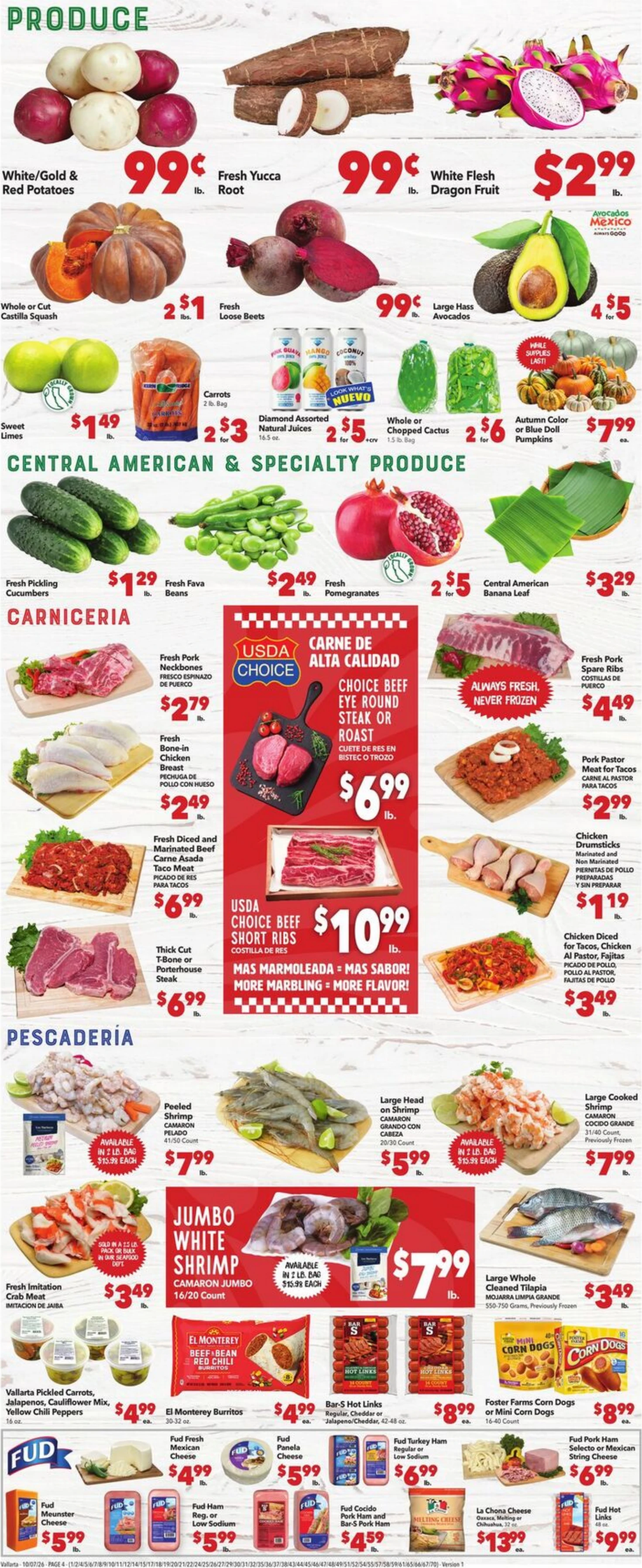 Vallarta Supermarkets Page 4 of 4, weekly ad for Oct 7 - Oct 13, 2026