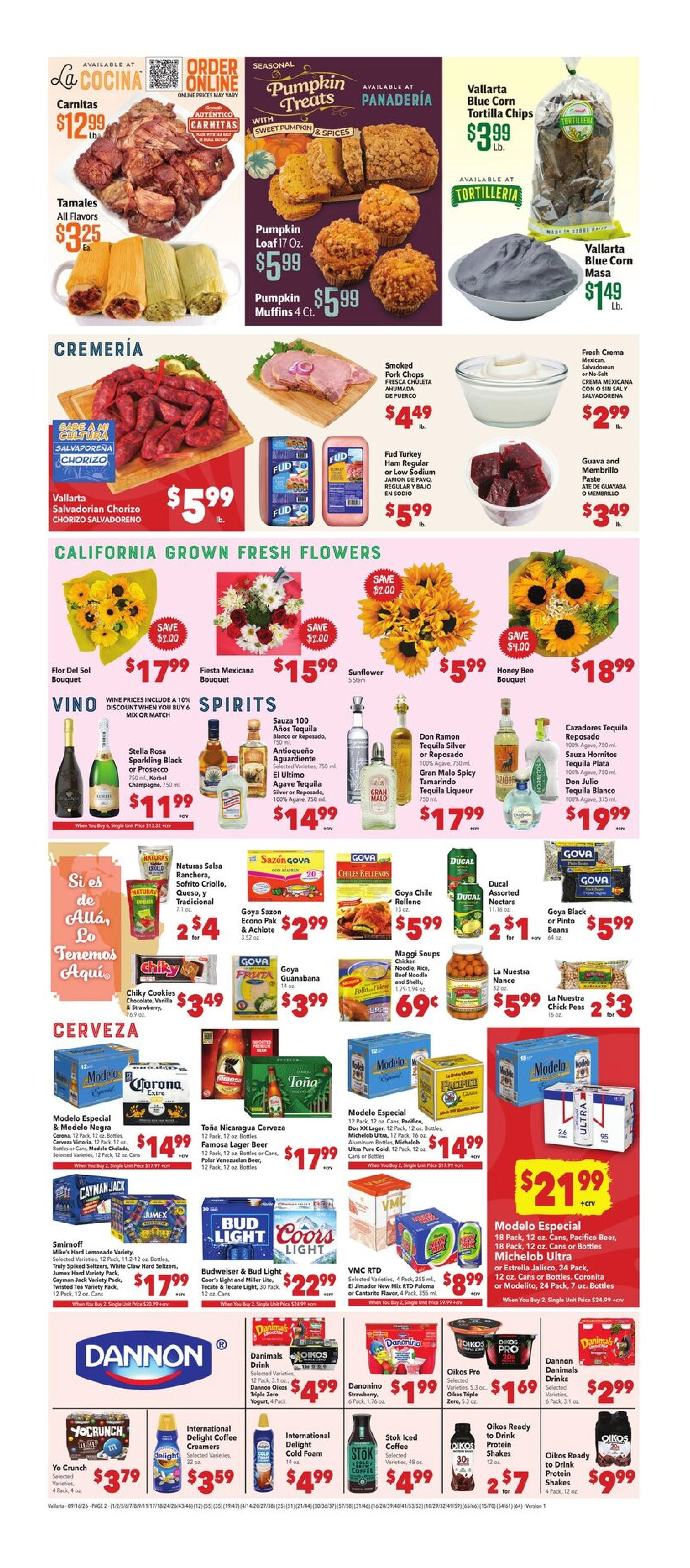 Vallarta Supermarkets Page 2 of 4, weekly ad for Sep 16 - Sep 22, 2026