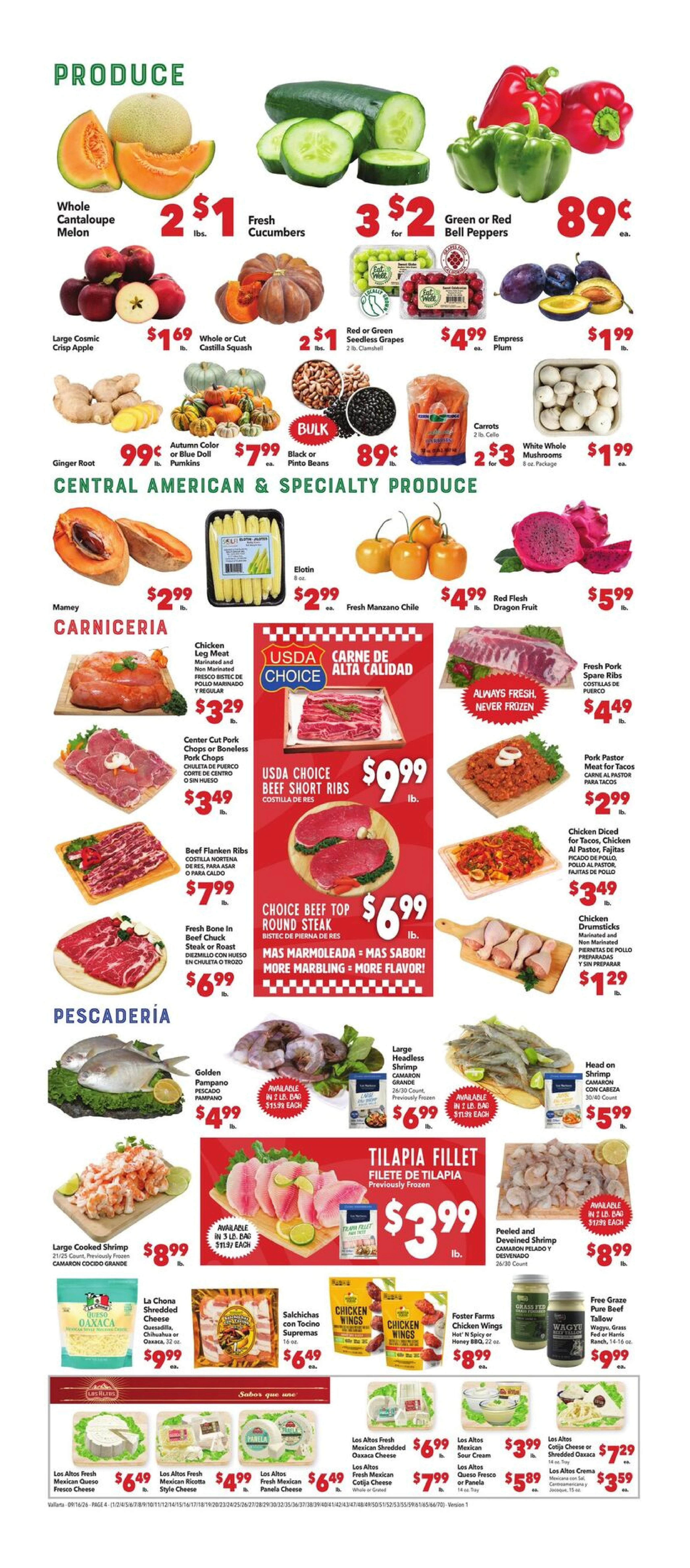 Vallarta Supermarkets Page 4 of 4, weekly ad for Sep 16 - Sep 22, 2026