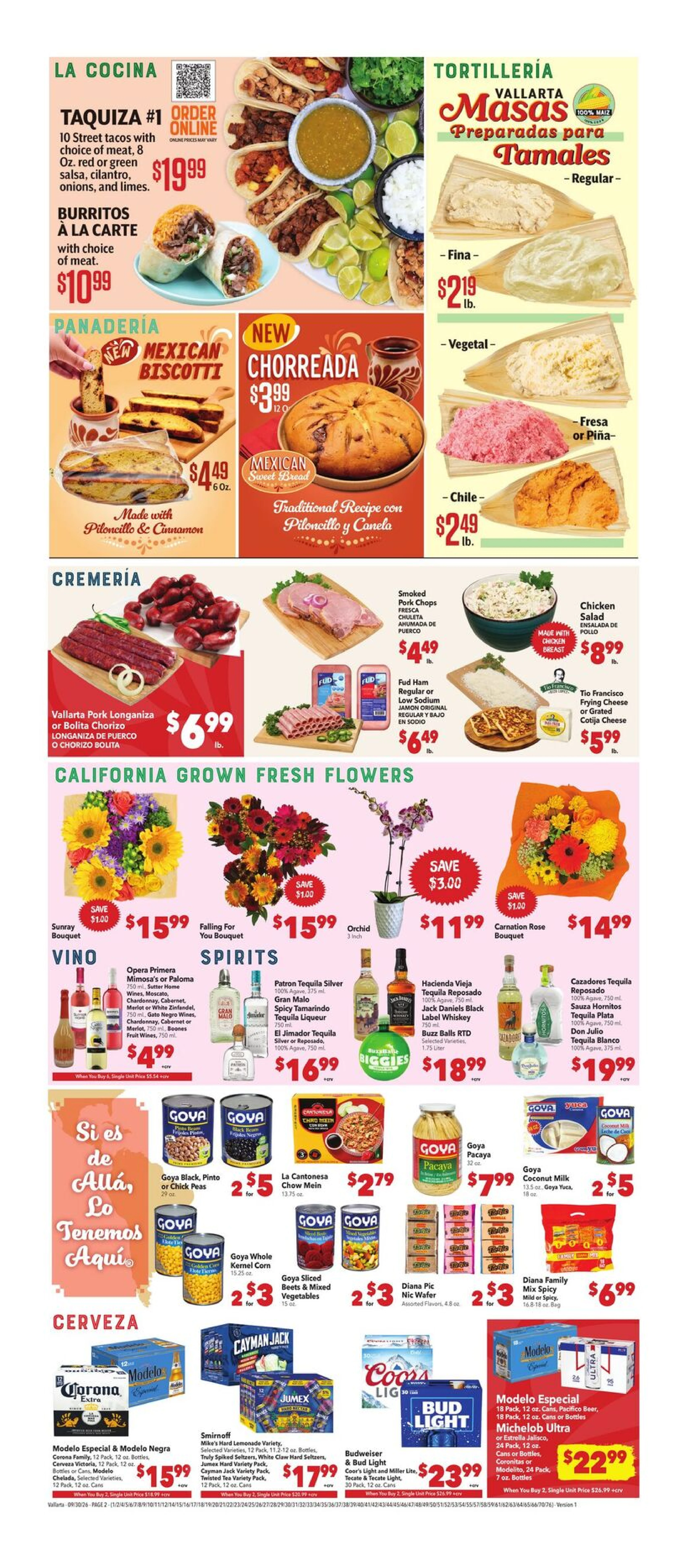 Vallarta Supermarkets Page 2 of 4, weekly ad for Sep 30 - Oct 6, 2026