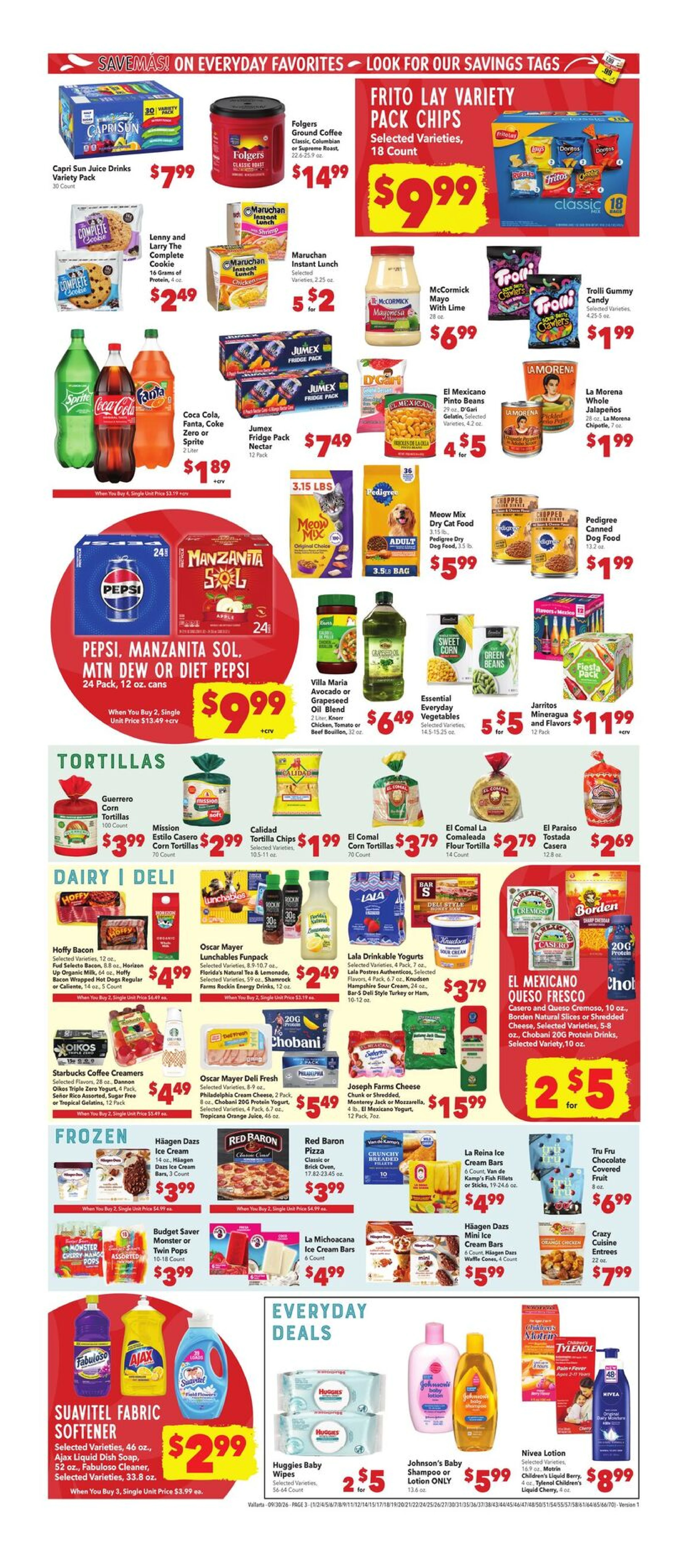 Vallarta Supermarkets Page 3 of 4, weekly ad for Sep 30 - Oct 6, 2026