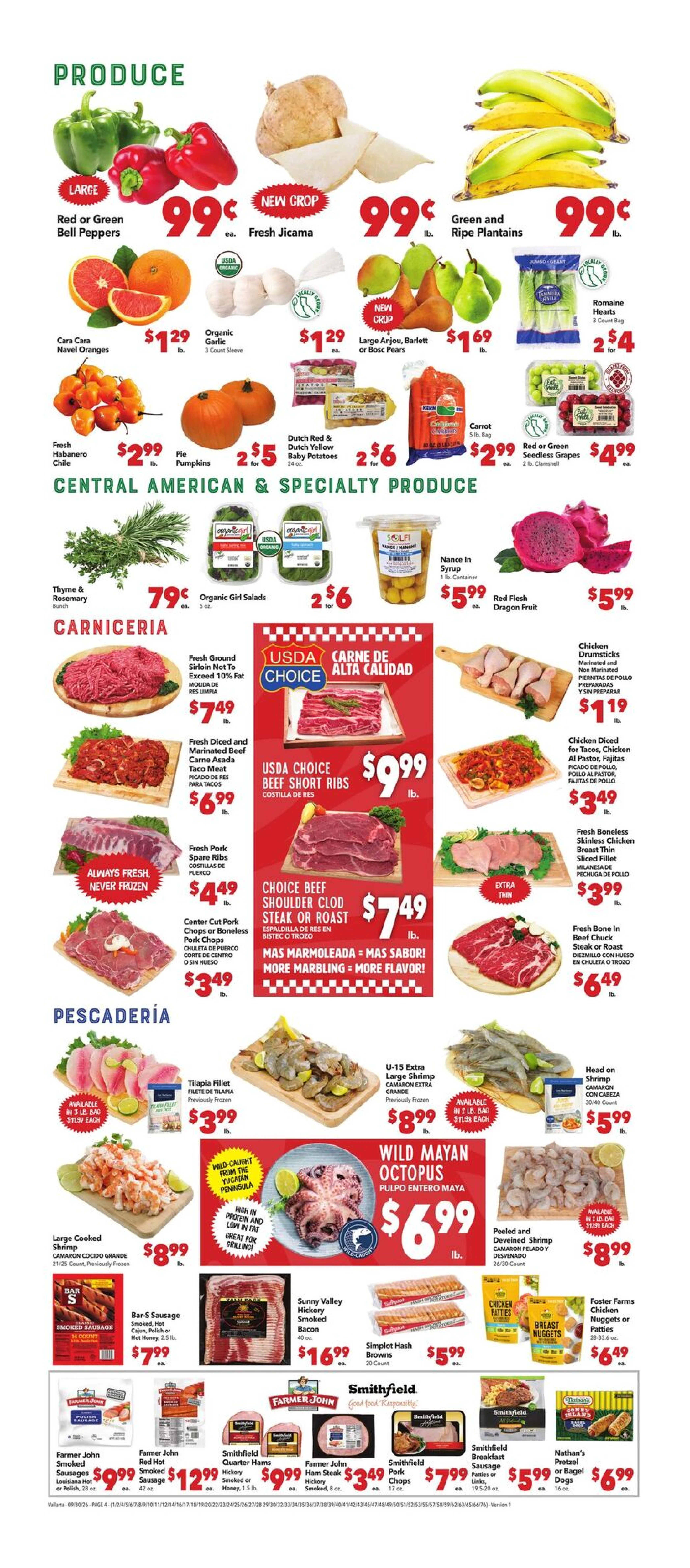 Vallarta Supermarkets Page 4 of 4, weekly ad for Sep 30 - Oct 6, 2026
