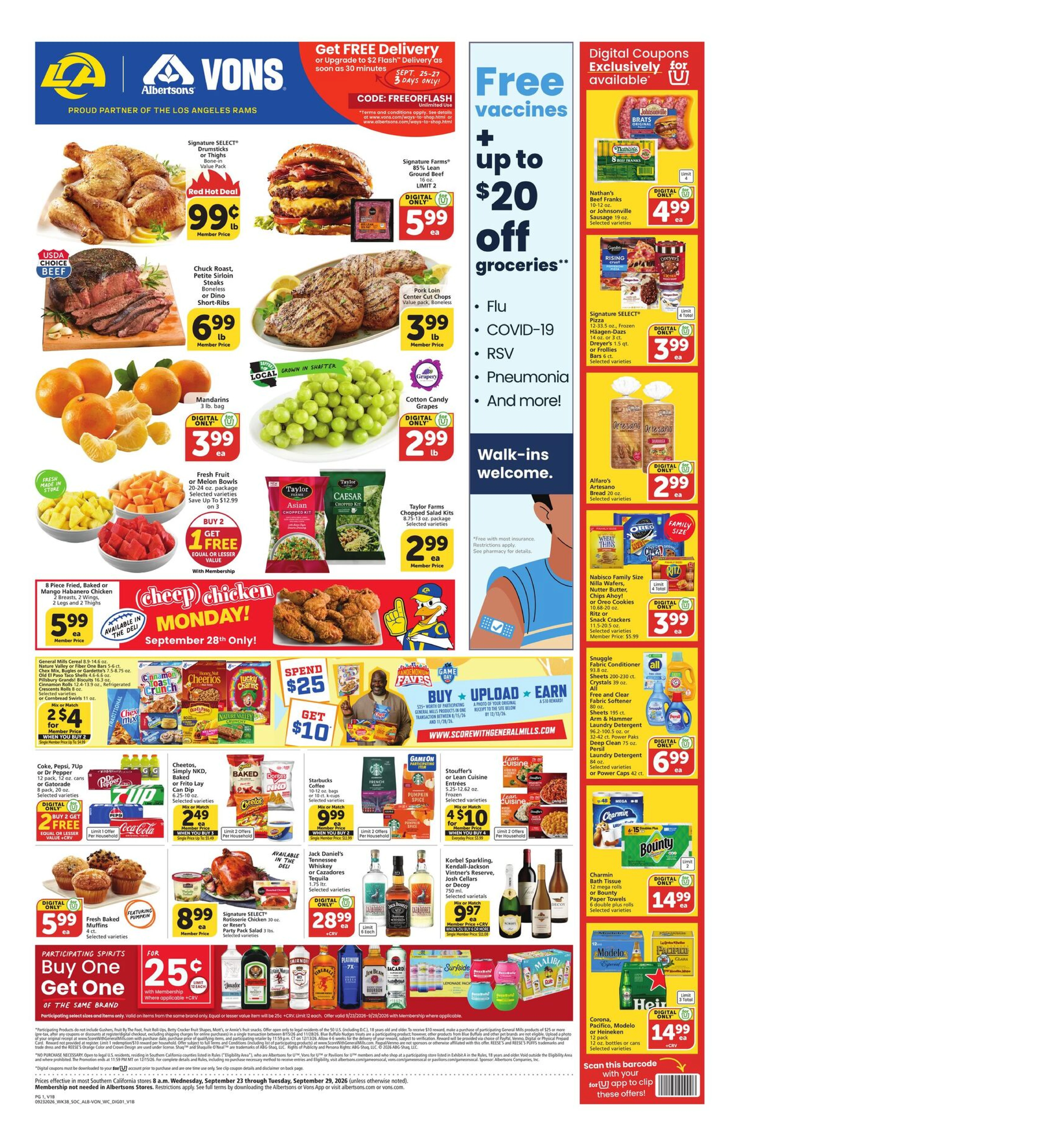 Vons weekly ad flyer, Sep23 – Sep29, 2026