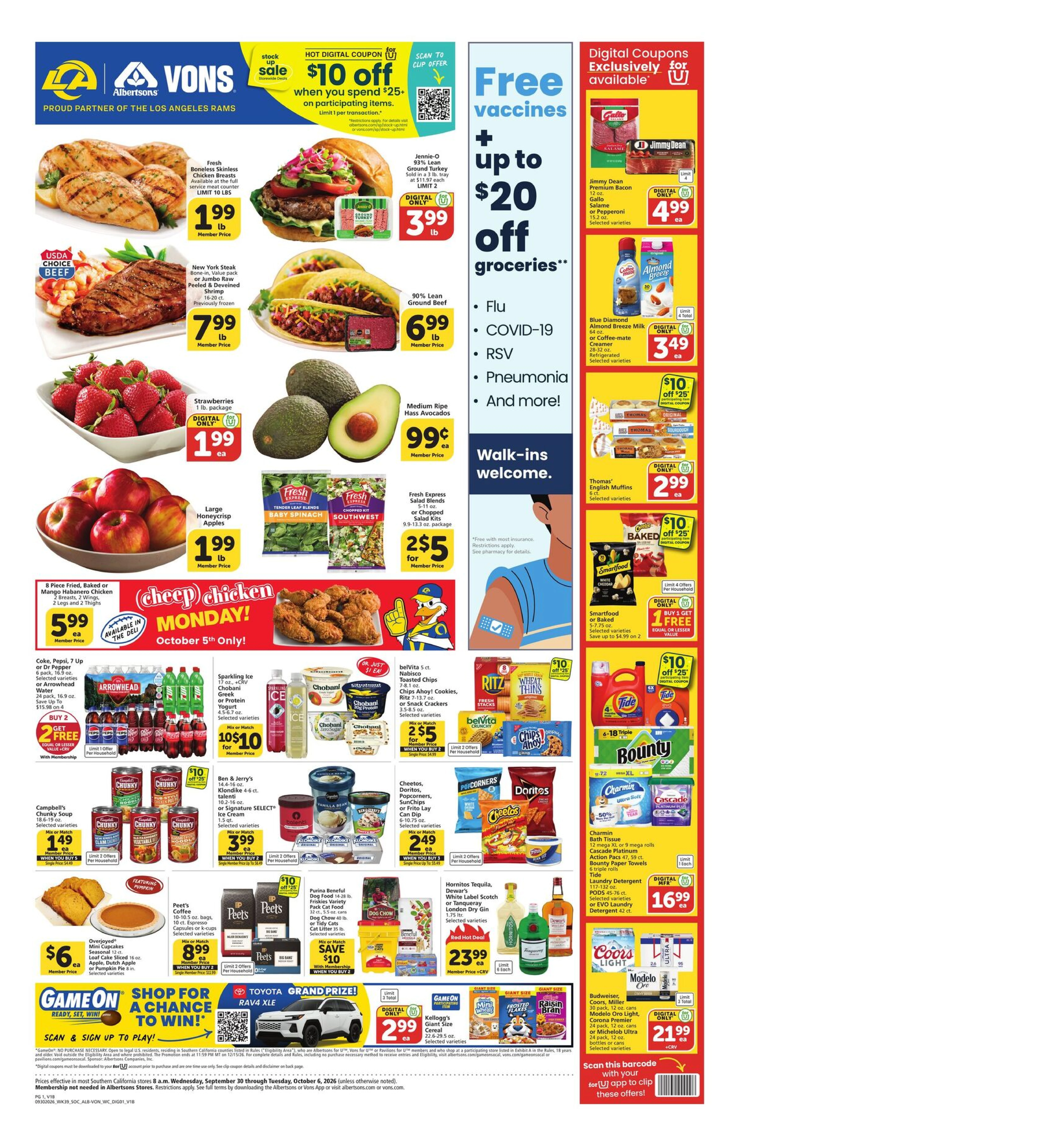 Vons weekly ad flyer, Sep30 – Oct06, 2026
