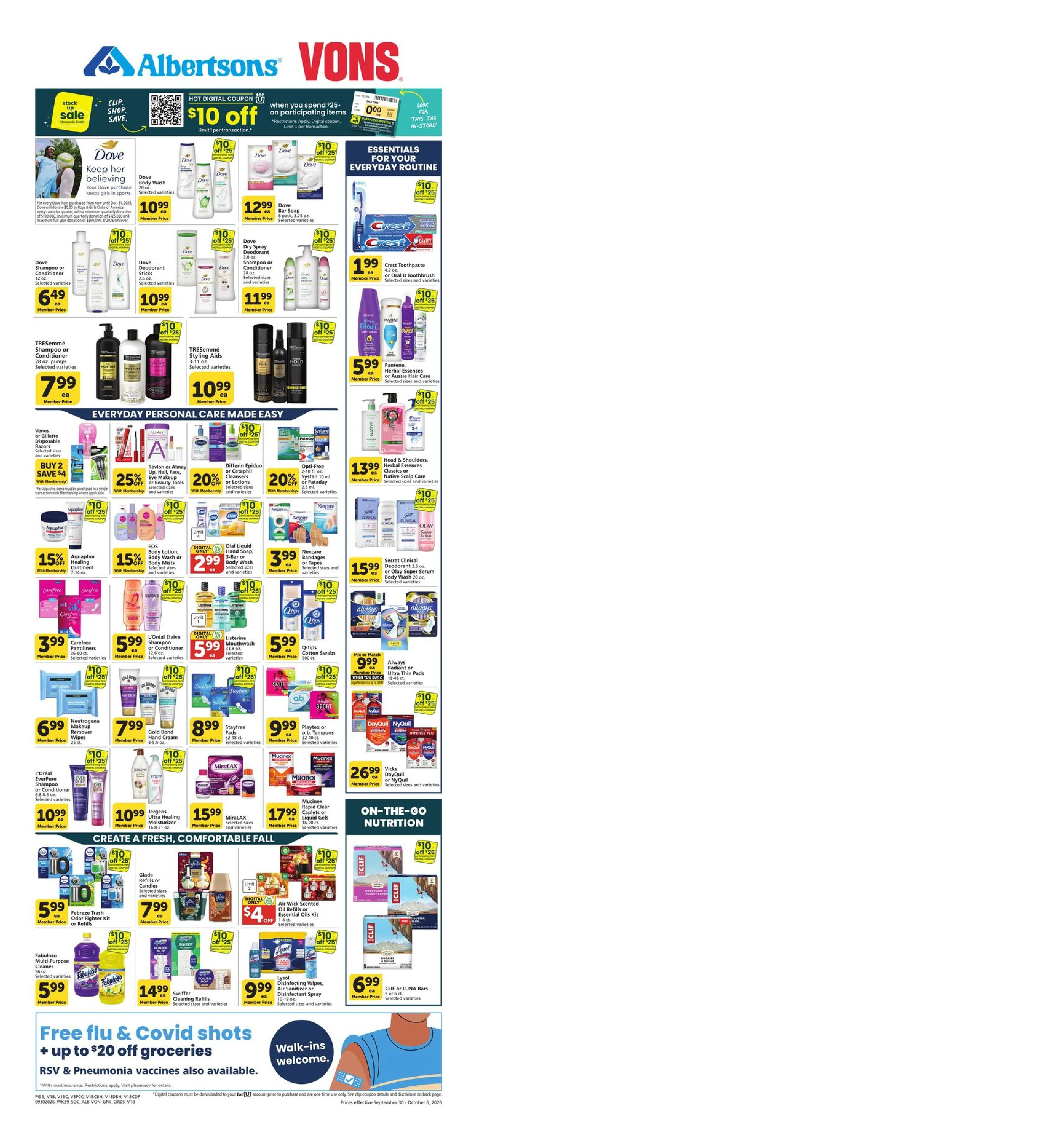 Vons Page 5 of 6, weekly ad for Sep 30 - Oct 6, 2026