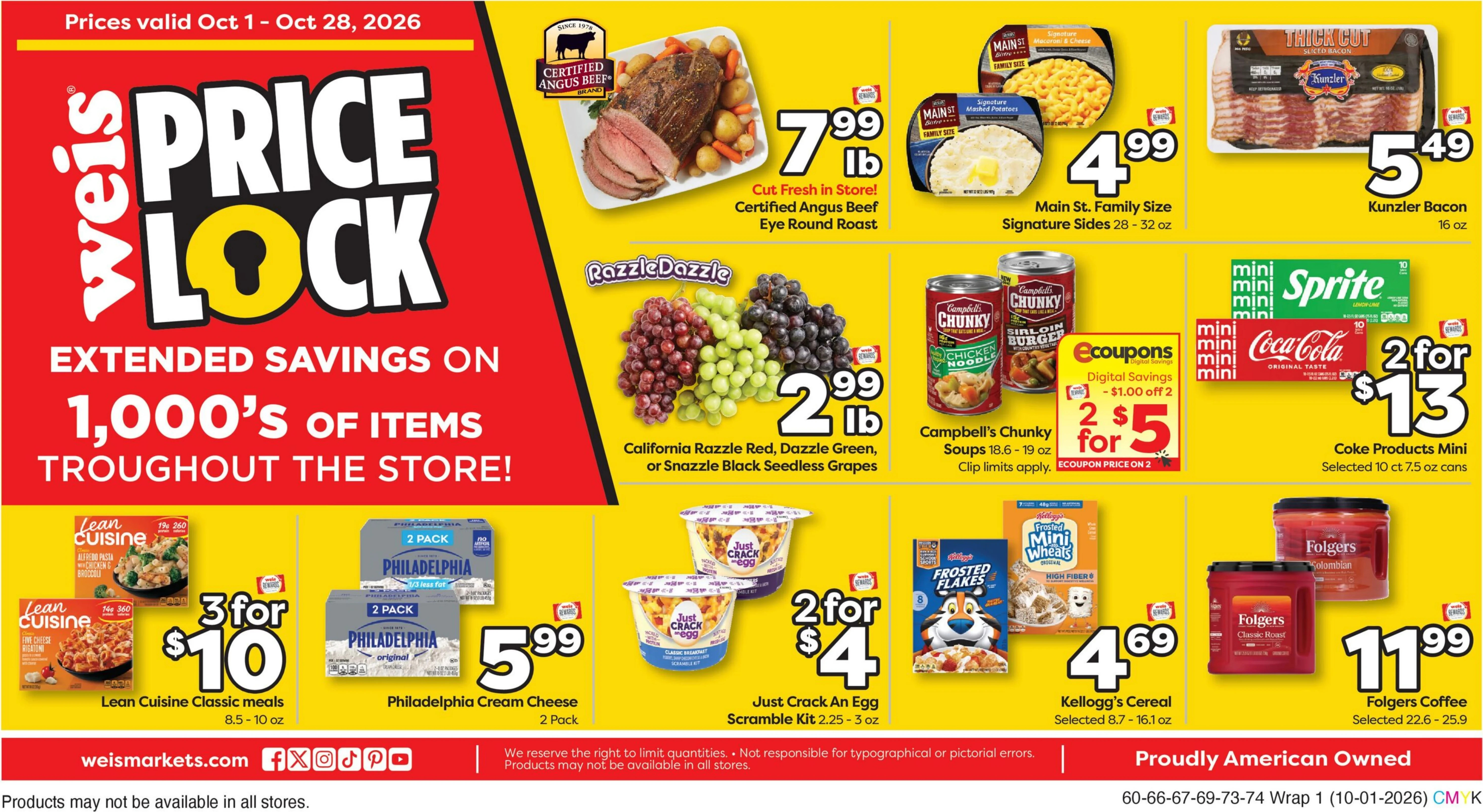 Weis Markets Page 1 of 7, weekly ad for Oct 1 - Oct 7, 2026