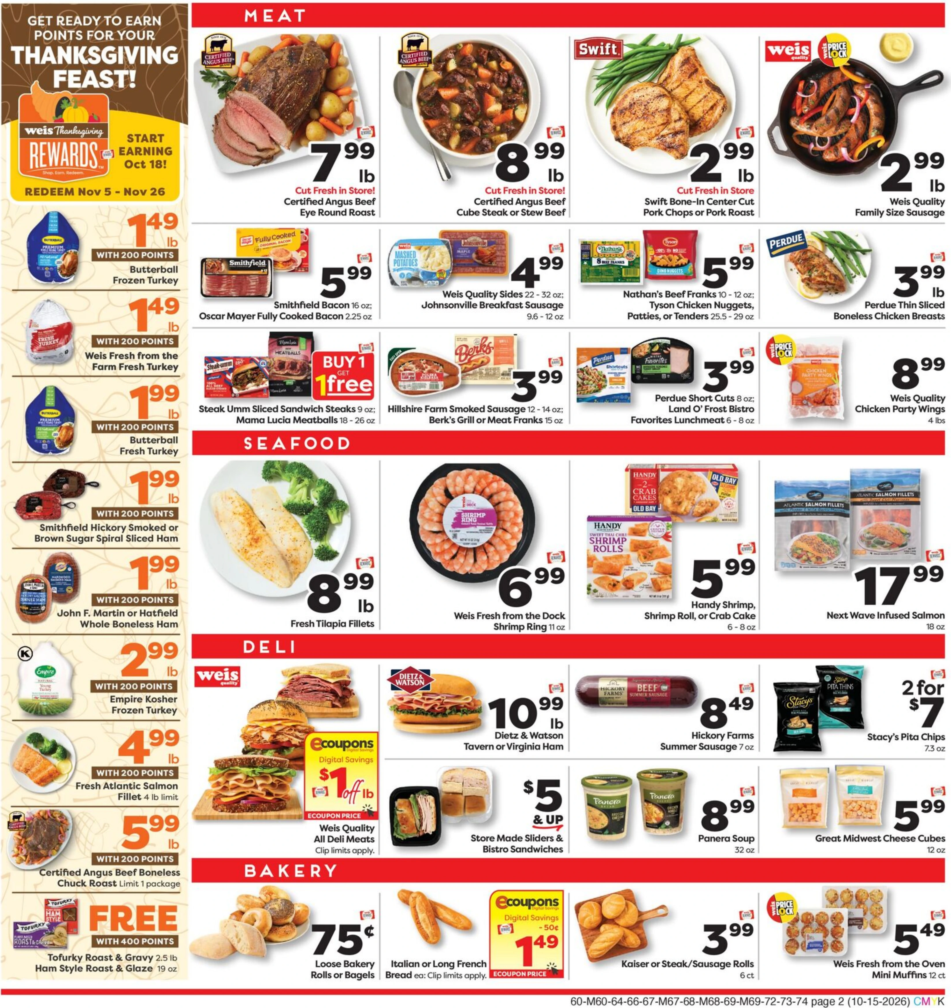 Weis Markets Page 2 of 4, weekly ad for Oct 15 - Oct 21, 2026