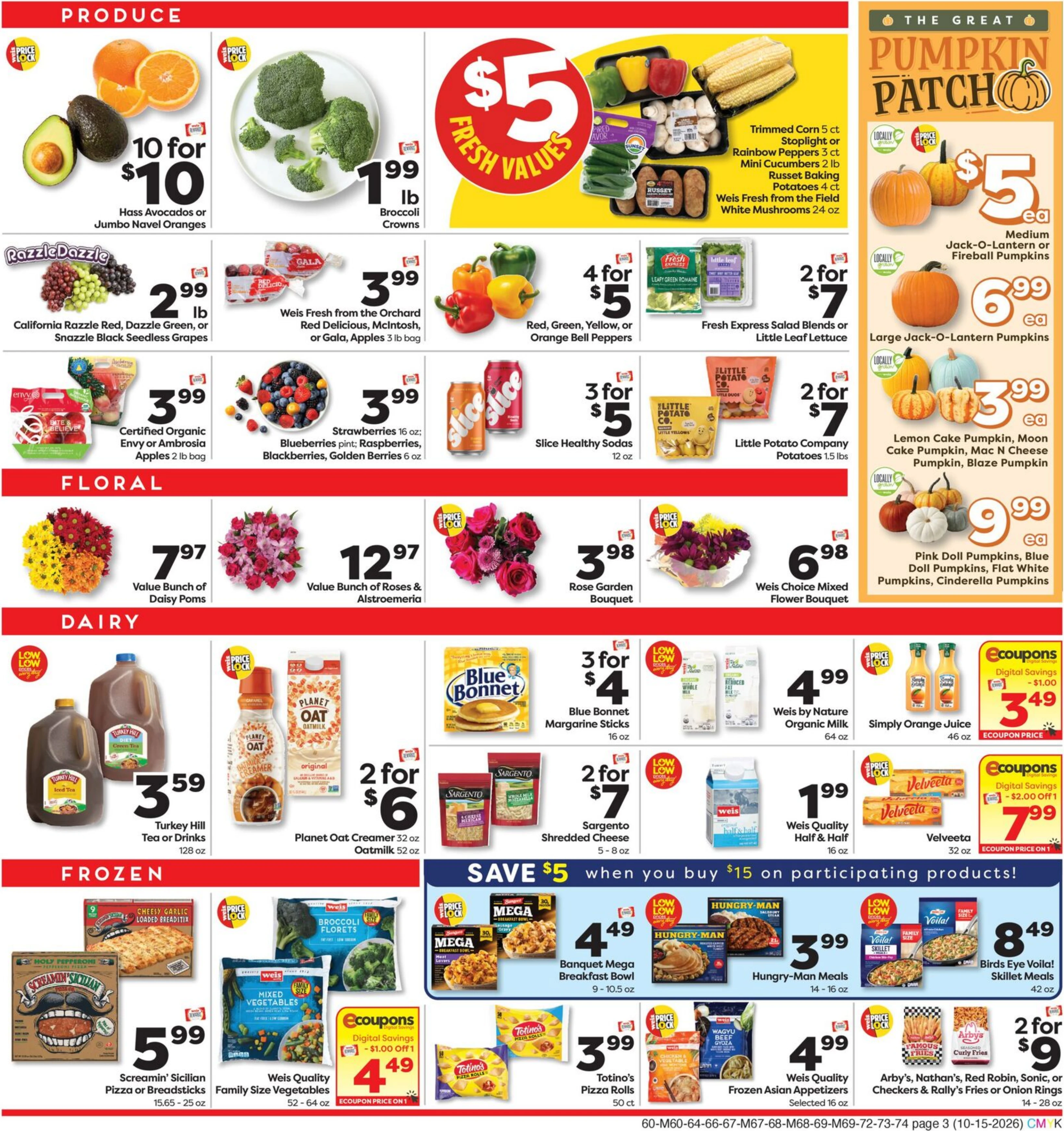 Weis Markets Page 3 of 4, weekly ad for Oct 15 - Oct 21, 2026