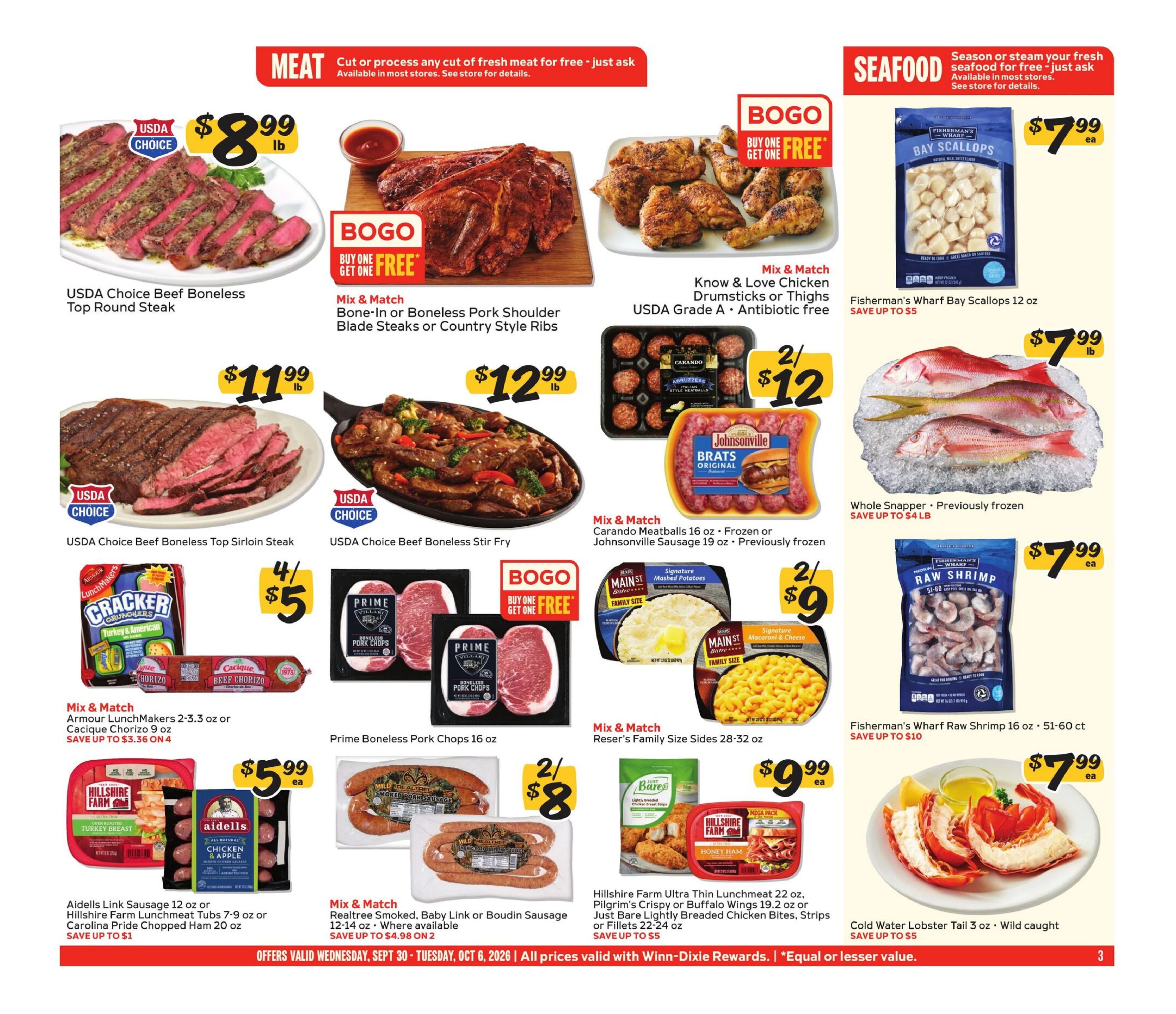 Winn-Dixie Page 3 of 12, weekly ad for Sep 30 - Oct 6, 2026